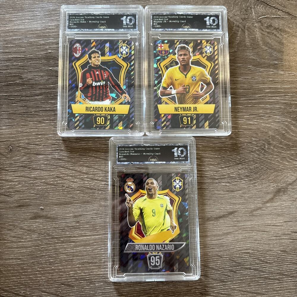 Ronaldo Nazario, Ricardo Kaka & Neymar Jr. 2024 Soccer TCG Graded 10 - Brazil